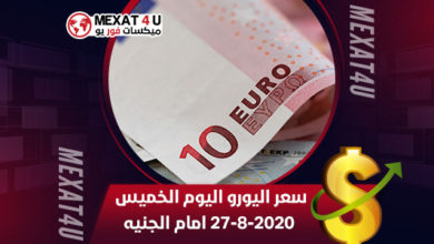 سعر-اليورو-اليوم-الخميس-27-8-2020-امام-الجنيه
